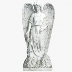 Скульптура из мрамора S_44 Ангел с цветами